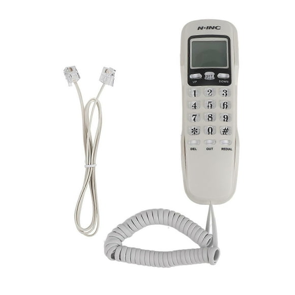 KX-T888CID English White LCD Dispaly Telephone Mini Wall Landline with Dual Caller ID System
