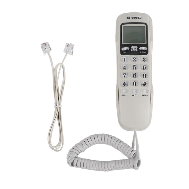 KX-T888CID English White LCD Dispaly Telephone Mini Wall Landline with Dual Caller ID System