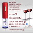 thumbnail image 4 of Moss & Stone Electric Wine Opener Set, Corkscrew Remover With USB Charging, Wine Bottle Opener with Wine Pourer, Foil Cutter & Vacuum Stopper, Automatic Wine Opener For Wine Lovers (Red), 4 of 4