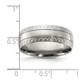 thumbnail image 2 of Titanium Polished Grooved Criss Religious Faith Cross Design 7mm Band Size 8.50 Ring for Women and Men, 2 of 2