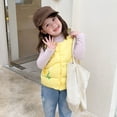 thumbnail image 5 of Gibobby Chamarra de forro polar para niños y niñasNiños pequeños Bebé Niños Niñas Invierno Cálido Chaleco sin mangas de dibujos animados Chaqueta ligera (Amarillo, 18-24 Meses), 5 of 5