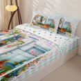 thumbnail image 2 of Manfei Cute RV Car Zipper Twin Comforter Sets with Fitted Sheet and 2 Pillowcases,Happy Camping Zipper Bedding Set,Pink Mint,Reversible, 2 of 7