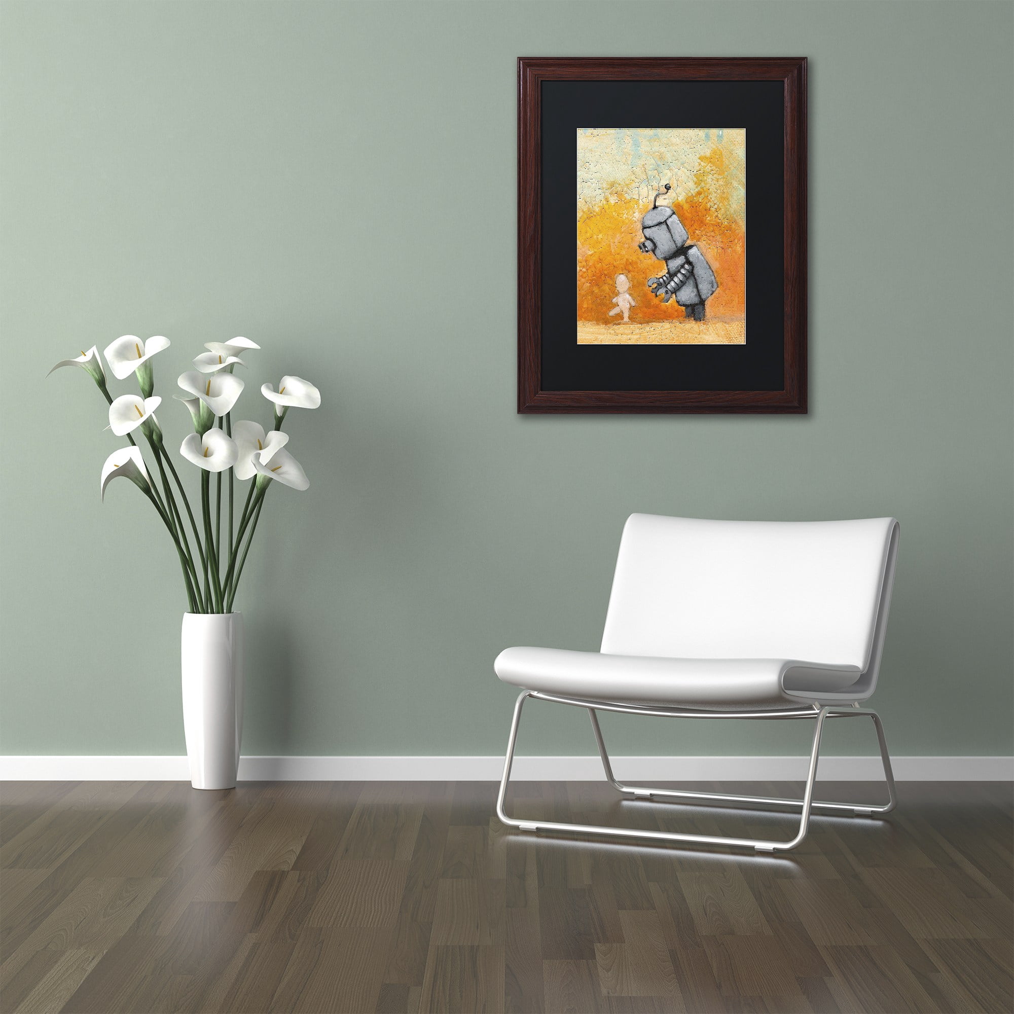 Trademark Fine Art 'Caretaker' Canvas Art by Craig Snodgrass, Black Matte, Wood Frame