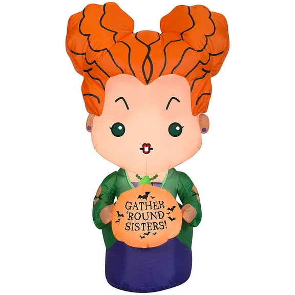 Gemmy 3.5 ft Airblown Blowup Inflatable Hocus Pocus Winifred Sanderson Outdoor Decoration - Orange