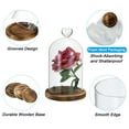 thumbnail image 3 of Uxcell 8.3"x3.5" Glass Dome Cloche Clear Bell Jar Display Case Tabletop Centerpiece with Wooden Base, 3 of 6