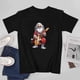 thumbnail image 3 of Rockstar Santa Claus Tee T-shirt Funny Chrismas Gift Guiter Retro Cartoon Graphic Short Sleeve Top For Rock Enthusiasts, 3 of 4