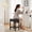 Black, variant on TrumanPick Saddle Bar Stool, Steel Frame with Footrest & Padded Seat for Kitchen Counter