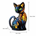 thumbnail image 2 of Stained Glass Cat Lamp Black Cat Accent Night Light for Spooky Gothic Home Decor Witchy Halloween Decorations for Home, Table Decor for Living Room, 2 of 6
