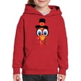thumbnail image 3 of Awkward Styles Thanksgiving Hoodies for Kids Turkey Face Hooded Youth Sweatshirt, 3 of 5