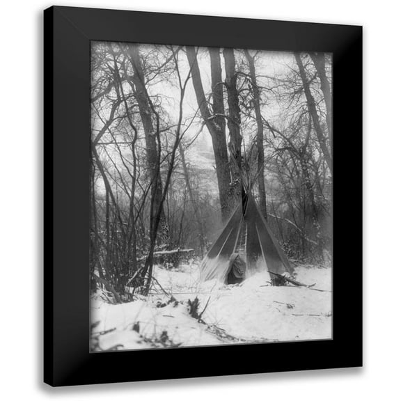 Curtis, Edward 12x14 Black Modern Framed Museum Art Print Titled - In the forest