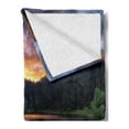 thumbnail image 2 of Mt Rainier Soft Flannel Fleece Throw Blanket, Spring Sunset National Park Woods Flowers Lake and Grass Calm Nature Photo, Cozy Plush for Indoor and Outdoor Use, 70" x 90", Multicolor, by Ambesonne, 2 of 5