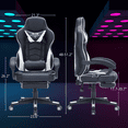 thumbnail image 3 of Gaming Chair, Video Game Chair with Footrest and Lumbar Support, Ergonomic Computer Chair Height Adjustable with Swivel Seat and Headrest, White, 3 of 5