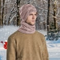 thumbnail image 5 of Nooxsoe Winter Beanie Hat Scarf Set Warm Neck Scarf Winter Warm Bonnet Soft Stretch Hat Thickened Warm Bonnet Thick Warm Hat Snow Knit Cap Casual Wear Baggy Hat Women's Hats Pink One Size, 5 of 8