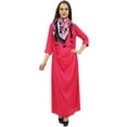 thumbnail image 2 of Bimba Robe Maxi à Col pour Femmes avec Foulard à Franges Imprimée - 10, 2 of 6