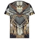 thumbnail image 5 of ICHUANYI Clearance Women Casual Ethnic Style Feather Print T-shirt Short Sleeve V-Neck Tops Loose(Brown, XL) ICHUANYI WER2023081117341, 5 of 6