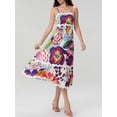thumbnail image 3 of Gupgi Robe Débardeur Florale pour Femmes Bretelles Spaghetti Robes Évasées Sans Manches Taille Haute Robe Longue Fluide Robe de Plage, 3 of 8