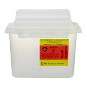 Becton Dickinson 305551 Clear Sharps Container with Counterbalanced Lid - 5.4 Quart