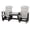 Black, Light Gray, variant on DutchCrafters Slat Fan Back Double Poly Adirondack Glider Outdoor Patio Chairs with Center Table