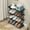 Black04, variant on 4 Tier Small Shoe Rack, Narrow Stackable Storage Organizer Shelf for Closet Floor Entryway Bedroom, Space Saver Z Type Shoe Rack Easy Household Shoe Storage