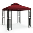 thumbnail image 3 of EAGLE PEAK 8 ft. x 8 ft. Outdoor Patio Gazebo with Double Roof,Red, 3 of 8