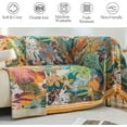 thumbnail image 2 of Snycler Boho Throw Blanket, 100% Cotton Soft Luxury Throw Rustic Quilt, 60"x80" Floral Printed Farmhouse Decor Bed Summer Blankets, All Season Rustic Reversible Bohemian Throw for Bed - Lemon, 2 of 7