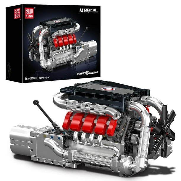 Juego de bloques de construcción Mould King 10203, modelo V8, con 1169 piezas