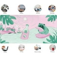 thumbnail image 5 of Pink Green Cute Desk Mat Kawaii Cartoon Frog Mousepad Cute Anime Mouse Pad Desk Protector 31.5x15.75 in, Kawai Aesthetic Laptop Keyboard Mat, Large Gaming Desk Pad Office Decor for Women Girls, 5 of 6