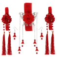 thumbnail image 1 of 1 juego antiguo chino pinza de pelo borla cinta flor gota pendiente rojo Sunnimix Pinza de pelo chino antiguo, 1 of 8