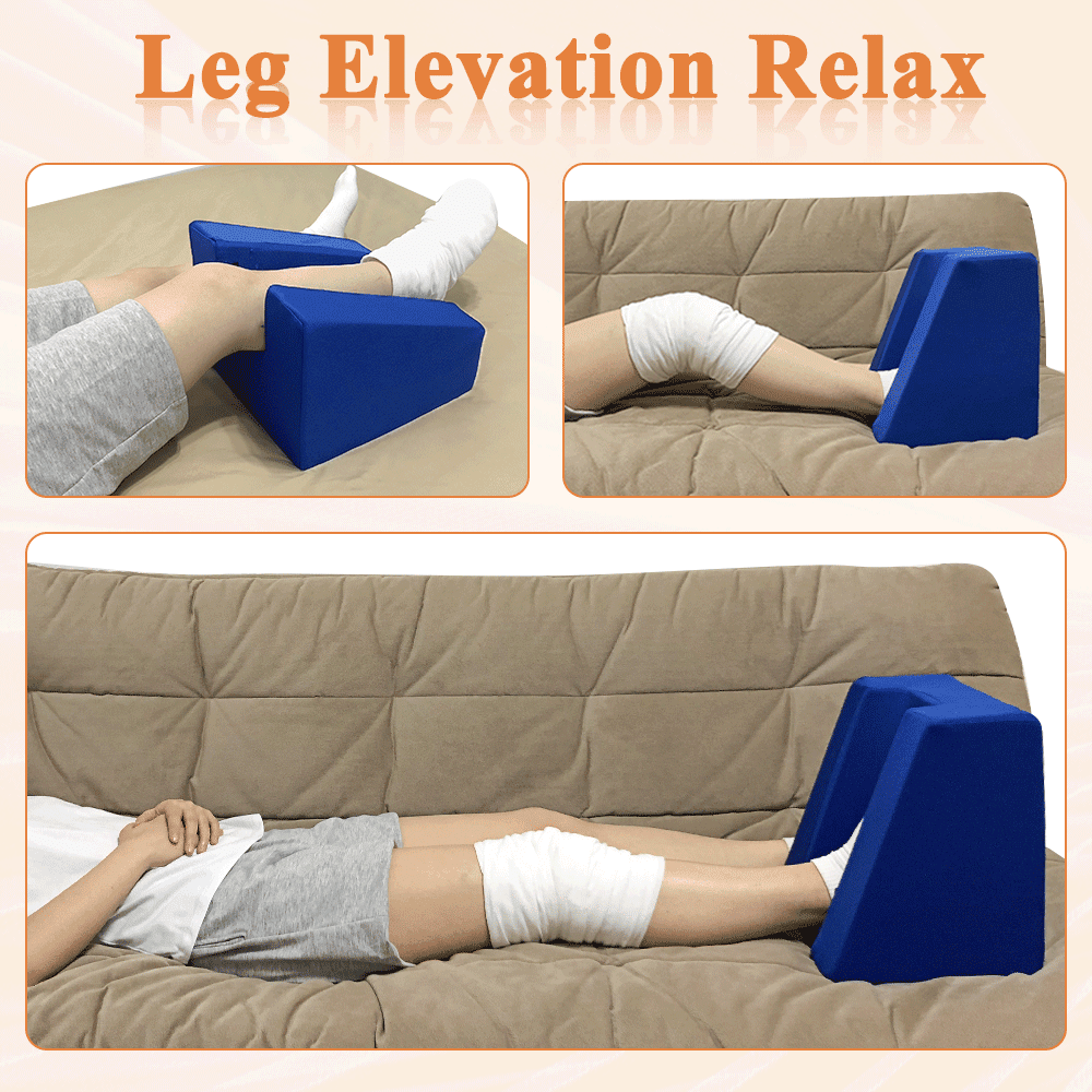 Knee Surgery Pillow Leg Elevation Pillow for After Knee Surgery Acl Recovery Leg Sleeping Knee Pillow Wedge Elevated Leg Pillow Knee Elevation Foam Wedge Ankle Support Pillow for Legs Circulation