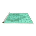 thumbnail image 2 of Ahgly Company Machine Washable Indoor Rectangle Abstract Turquoise Blue Contemporary Area Rugs, 7' x 9', 2 of 4
