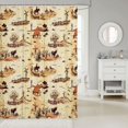 thumbnail image 2 of Manfei Western Windmill Cattle Shower Curtain 72Wx72L,Southwestern Cowboy Bathroom Curtain,Cream Brown, 2 of 6