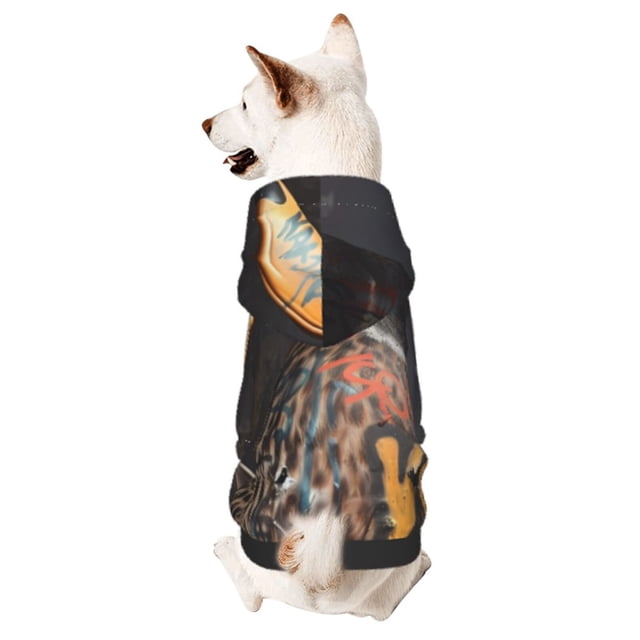 Fotbe Graffiti Cool Duck Sudadera con Estampado para Perros Pequeños – Suéter con Capucha para Mascotas, Tela Suave de Forro Polar con Bolsillo-Small