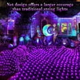 thumbnail image 3 of Christmas Net Lights 96 LED 6.5ft x 9.8ft Outdoor Christmas Bush Lights with 8 Modes, Connectable, Waterproof and Durable for Trees, Bushes, Christmas Decorations, Purple, 3 of 6