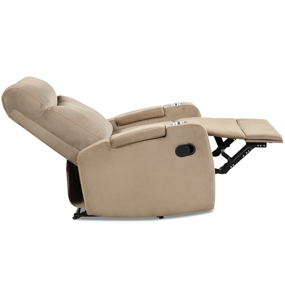 Finihen Recliner Chair, Single Sofa Lounger with Arm Storage and Cup Holder, for Living Room, Bedroom, Brown Finihen Recliner Chair, Single Sofa Lounger with Arm Storage and Cup Holder, for Living Room, Bedroom, Brown