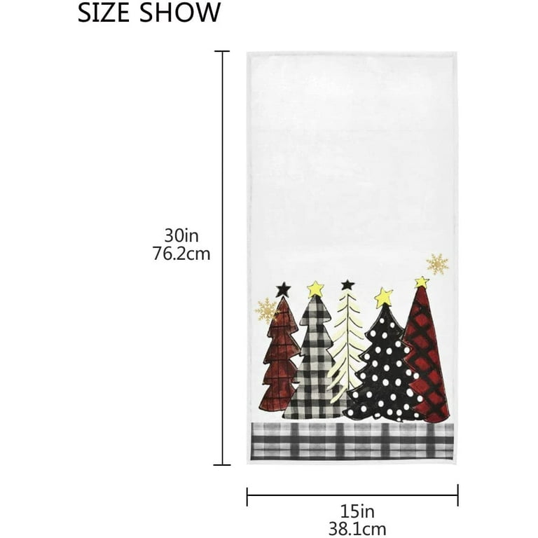 Urban Villa Kitchen Towel Set of 6 Christmas Trees Snowflakes
