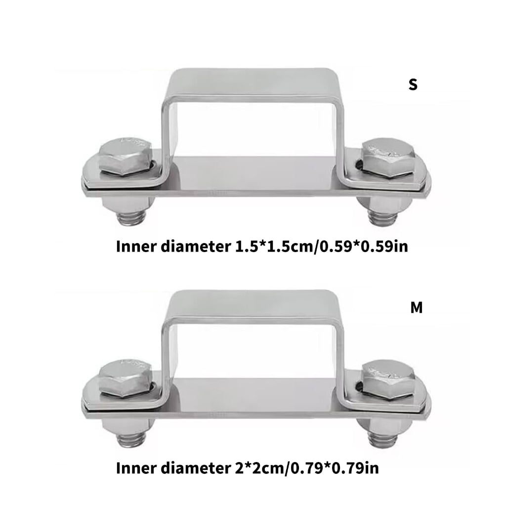 Zeiwohndc 4Pcs U Shaped Connector Bracket Metal Steel Square Pipe Clamp Hardware