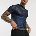 thumbnail image 2 of TBWNWG Men T Shirts Male Summer Party Mesh T Shirt Blouse Tight Round Neck Short Sleeve Tops,Size 3XL, 2 of 6