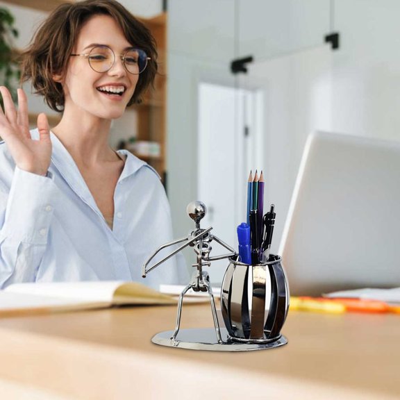 Desktop Decor,Guitar Pen Holder Creative Desktop Accessories Multi-Purpose Metal Pen Holder Ornaments