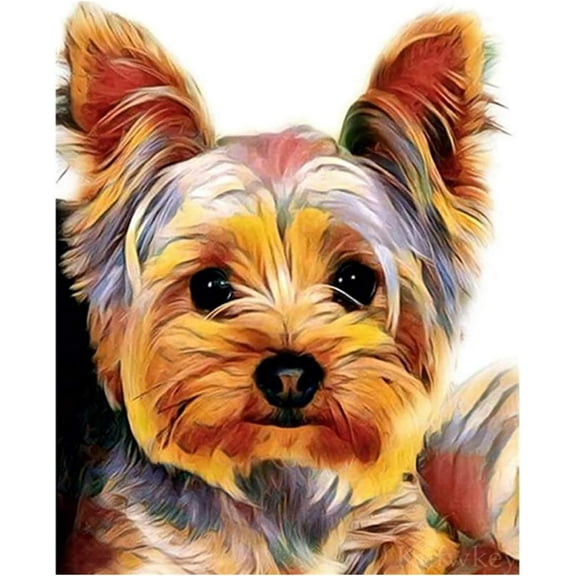 5D DIY Diamond Painting Set "Dog" Round Diamond Art Crafts for Adults, Suitable for Wall Decoration, Bedroom and Home Decoration