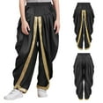thumbnail image 4 of Aislor Boys Satin Pants Hippie Dance Harem Trousers for Halloween Carnival Party Balls Black 16, 4 of 7