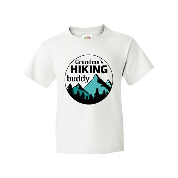 Inktastic Grandma's Hiking Buddy with Mountains and Trees Youth T-Shirt