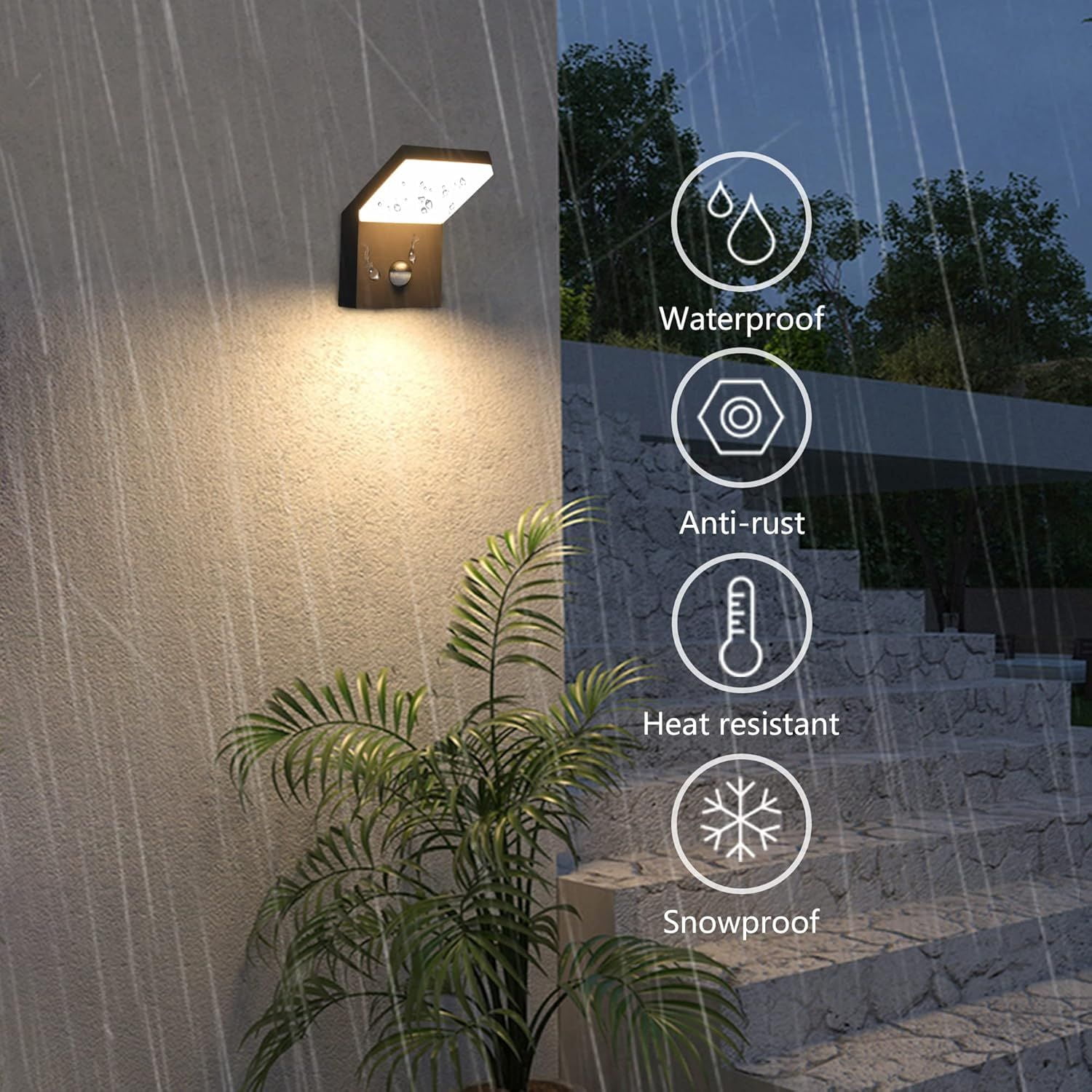 Wall Light Outdoor LED Wall Mount Lamp Wall Sconce with Motion Sensor