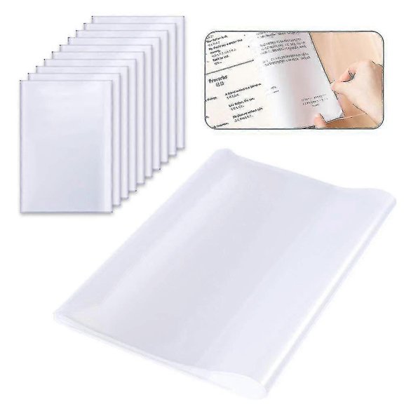 10 fundas transparentes para cuadernos de ejercicios A4, de plástico grueso, reutilizables y ajustables.
