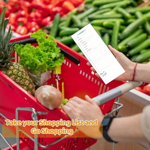 60 Sheets Meal Planner for fridge with Pen Holder, 7x10'' Magnetic Meal Planner and Grocery List Undated Weekly Meal Planners with Tear off Shopping List and Convenient Shopping