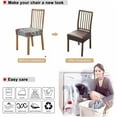 thumbnail image 5 of Whihome Dining Chair Covers Coffee,PU Waterproof Seat Covers Chair Seat Slipcovers ,Set of 3, 5 of 6