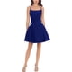thumbnail image 1 of Blondie Nites Vestido acampanado con bolsillo adornado para mujer, Azul, 5, 1 of 1