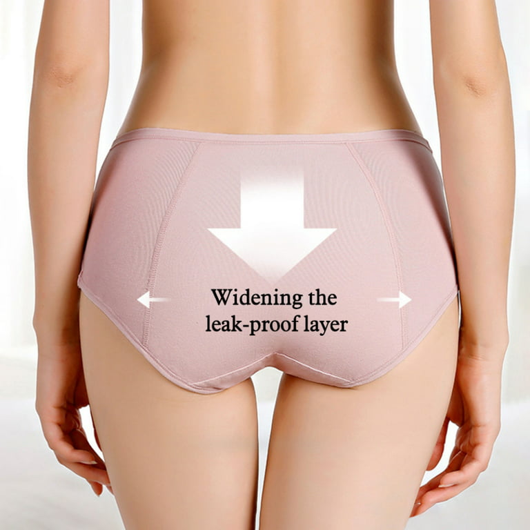 Women's Cotton Underwear High Waisted Full Coverage Ladies Menstrual Period  Panties Postpartum Protective Panties (Regular & Plus Size), Pack of 4 