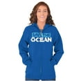 thumbnail image 4 of Save Ocean Earth Day Climate Change Unisex Fleece Graphic Zip Up Hoodie Brisco Brands 4X, 4 of 5