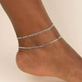 thumbnail image 3 of ChicSilver 925 Sterling Silver Unisex Figaro Anklet Gift For Both Men Women Bracelet Anklet Dual-use Neutral Style, 3 of 10