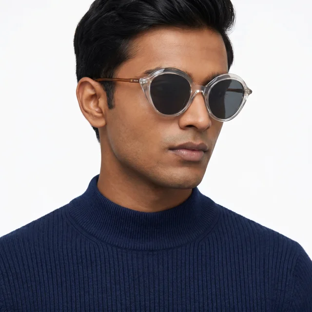 Men's VLIZ Lucent Retro Round Style Polarized Sunglasses